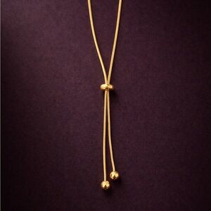 Elegant Gold Adjustable Lariat Necklace for Women/ Y Drop Necklace